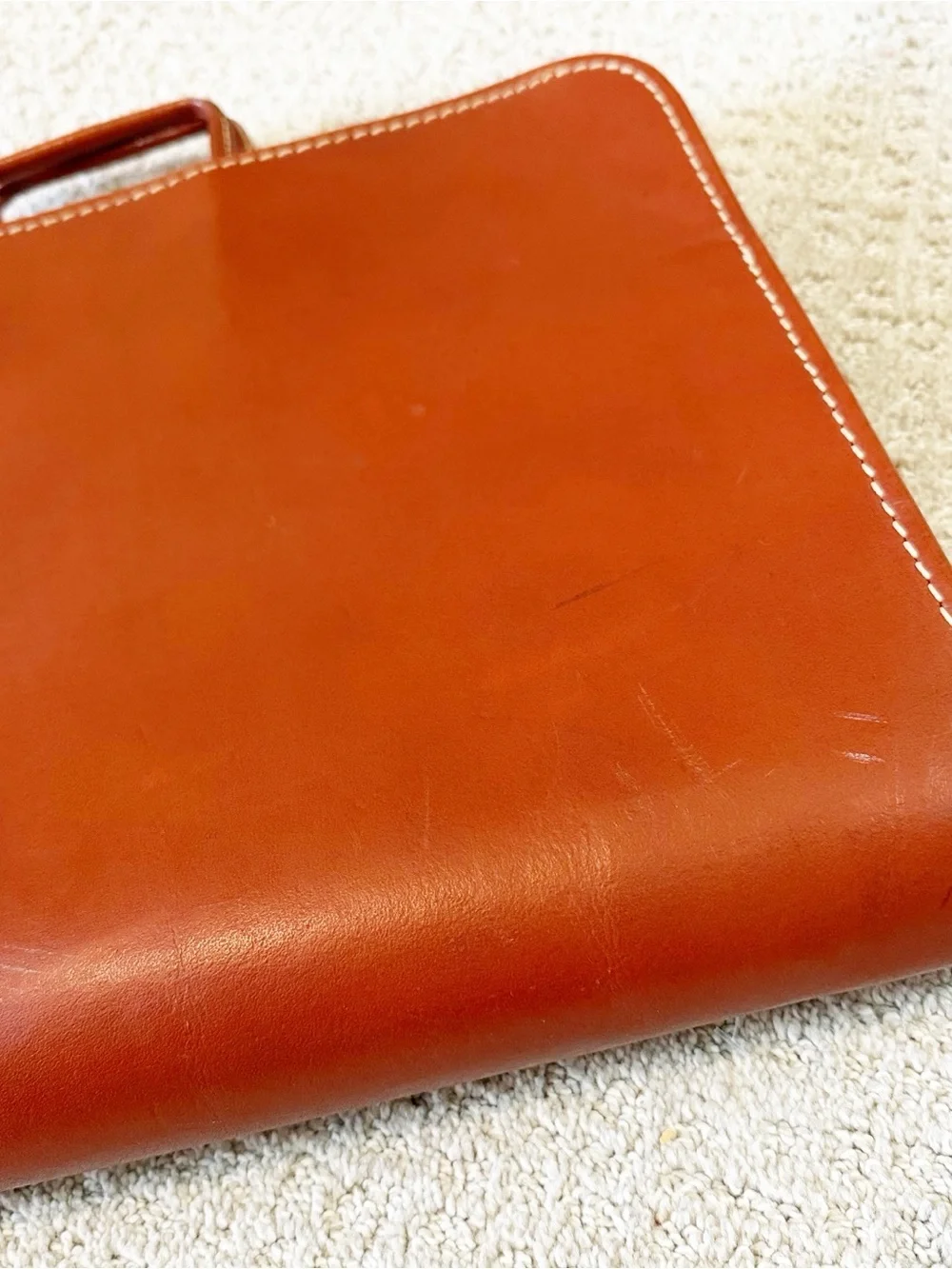 Vintage Split Cowhide Leather Legal Portfolio Briefcase Document Bag USA 50s 60s